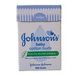 Johnson's Baby Cotton Buds 100 Double Tip Rounded Tip Cotton/Paper Plastic-Free