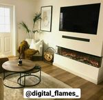 50 60 72 INCH HD+ PANORAMIC MEDIA WALL ELECTRIC FIRE 3 SIDED FULL GLASS NEW