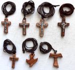 NECKLET CRUCIFIXES   Genuine Olive Wood    Made in Italy     28" Cord