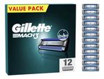 Gillette Mach3 XXL Razor Blades For Men, 12 Razor Blade Refill Cartridges