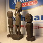 Rare Atauro Island Timor Carved Wooden Ancestor Figures Statues Tribal Art Set 3