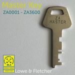 L&F ZA Master Key Series ZA0001 to ZA3600 Lowe & Fletcher
