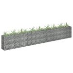 Gabion Raised Bed Basket Planter Outdoor Plant Pot Galvanised Steel vidaXL