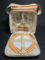 Cotton Traders Fabric Picnic Hamper Cool Bag Picnic Basket Insulated Cooler
