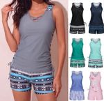 Women's Tummy Control Tankini Set with Built-in Bra–Flattering Boho Swimwear