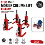 1:50 Scale Mobile Column Lift Set of 4 Truck Garage Workshop Diorama Accessory