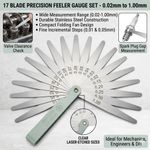 Stainless steel feeler gauge with 17 blades 0.02-1.00mm motorbike pitbike monkey