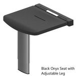 AKW Onyx Wall Mounted Fold-Up Shower Seat Bathroom Chair, Adjustable Leg