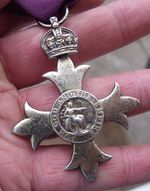 A SILVER LONDON 1919 OBE 1ST TYPE FULL SIZE MEDAL, CIVIL RIBBON.
