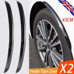 2x 43cm Car Wheel Eyebrow Arches Trim Lips Strip Fender Flare Protector Rubber