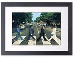 BLACK FRAMED BEATLES ABBEY ROAD- GLOSSY PRINTED PICTURE 15" X 12" (380x300mm)