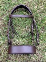 Anatomical Working Hunter Bridle 2'' Wide Noseband Padded Leather Brown full