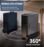 Mobile CPU Stand, Ventilated Computer Tower Stand with 4 Caster Wheels  White