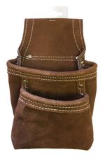 Heavy Duty Leather twin Pocket carpenters Framers Nail Tool Pouch