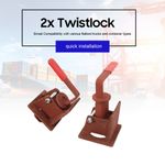 2PCS Twistlock 265MM X 152MM X 152MM Universal Retractable Lorry Bed Twist Lock