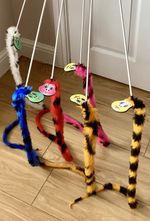 Wiggly Worms On Sticks Assorted Colour, 100 Pack. New Style.  Made In UK.