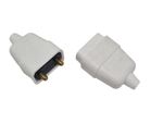 2 Pin 10 Amp In line Coupler Heavy Duty Mains Appliance Connector White