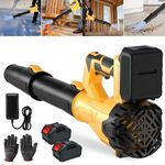 2000W 48V Cordless Electric Leaf Blower Brushless 6 Speed with 2 Battery&Charger