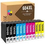 12x Ink Cartridges For Epson 604XL XP-2200 2205 3200 3205 4200 4205 WF-2935 2950