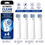 Oral-B iO Ultimate Clean Replacement Toothbrush Heads Electric Pack of 4 - White