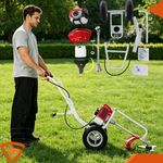 52cc Petrol Wheeled Brush Cutter 2-Stroke Grass Heavy Duty Red Handles Trolley