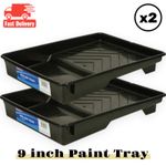 2 x Plastic Paint Roller Trays 9" Decorators Painting Paint Tray Sturdy