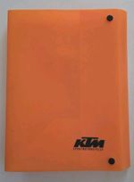 USED GENUINE KTM MX ENDURO A4 PLASTIC DOCUMENT FOLDER/CARRY CASE