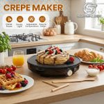 SUPERLEX 1000W Electric Crepe Pancake Maker Machine 30cm Adjustable Temperature
