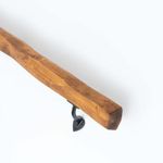 Live Edge Slim Stair Rail | Solid Wood with Black Leaf Brackets