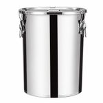 Stainless Steel Container with Clamps Rust Resistant Sealed Storage Canister