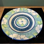 Hand painted decorative ceramic platter made In Portugal  43cm Across ￼