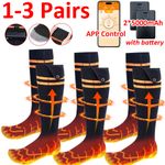 1-3 Pairs Rechargeable Heated Socks for Men Women,Washable Electric Warming Sock