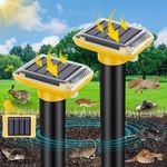 4PCS Mole Rat Repellent Solar Ultrasonic Repeller Spike Garden Pest Deterrent