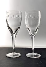 John Rocha @ Waterford Crystal Geo Pair Of 25cm Large Wine Water Goblet Glasses