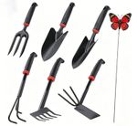 6 Pack Garden Tools Set Stainless Steel Gardening Tools Planting Digging Weeding