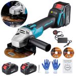 21V 125mm Electric Cordless Angle Grinder Brushless With 2Battery & Charger UK