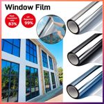 One Way Mirror Window Film Reflective Solar Tint Foil Glass Sticker Home Privacy