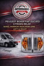 MIRROR INDICATOR LENS LEFT & RIGHT FOR PEUGEOT BOXER CITROEN RELAY FIAT DUCATO