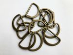 25mm 38mm D Rings WELDED Metal Antique Brass Aged Brass Fasteners Dee D18 D18A