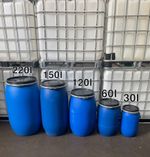 220l 150l 120l 60l 30l Plastic Open Top Barrel Drum Shipping Storage Container