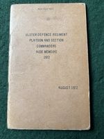 Rare 1972 Ulster Defence Regiment Platoon & Section Commanders Aide Memoire Book