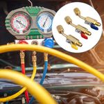 3 Pcs Air Condition Refrigeration Manifold Adapter Vacuum Pump Adapter