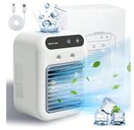 2026 Mini Air Conditioning Unit,Portable 3-in-1 White Dual Mist Mode Cooling Fan