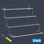 Acrylic Riser Shelf 4-Tier Display Stand Multi-Level Organizer for Collectibles