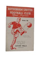 1961 League Cup Final Rotherham United v Aston Villa 22 August 1st Leg Programme