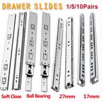 17mm 27mm 45mm Drawer Runners Grooved Ball Bearing Slides Ball Bearing Rails