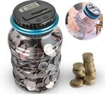 Electronic Digital LCD UK Coin Counter Counting Jar Money Saving Piggy Bank 1.8L