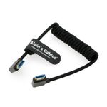 8K 2.1 HDMI Left Angle to Right Angle High Speed Braided Coiled Cable for Atomos