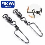 20~50Pcs Stainless Ball Bearing Fishing Swivels Snap Rolling Fishing Connector