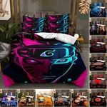 Bedding Set 3 PCS Quilt Duvet Cover Dorm Naruto Kids Single Double King Size